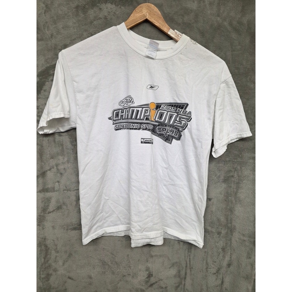 Vintage 2005 NBA Finals Champions San Antonio Spurs T-Shirt White XL Gildan